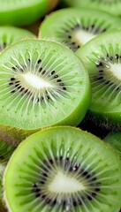 Selective focus green kiwi smoothie  detox diet vegetarian food for healthy eating