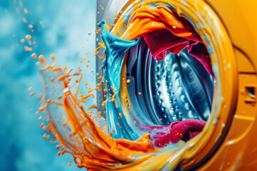 Vibrant Laundry Detergent Action - obrazy, fototapety, plakaty