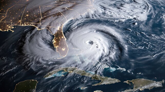 Satellite View of a Hurricane Generative AI