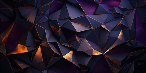 modern abstract polygonal background, futuristic geometric wallpaper in dark purple tones