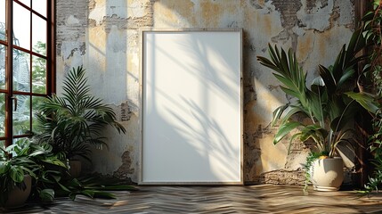 Minimalist white frame mockup, providing a blank slate for designers to showcase their custom prin