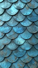 Detailed Close-Up of a Metal Fish Scale