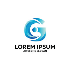 g letter logo colorful gradient abstract vector illustration