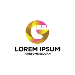 g letter logo colorful gradient abstract vector illustration