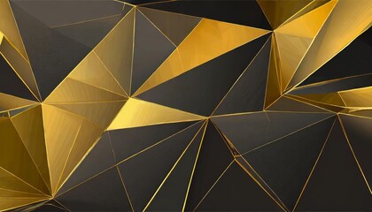 black and gold abstract low poly triangle background