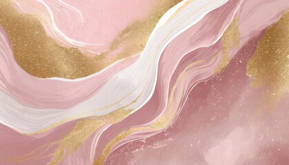 abstract modern liquid fluid pink and gold mixed background in pastel color powder color and light...