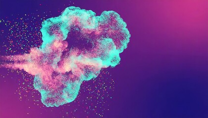 Fototapeta na wymiar abstract colorful cloud with particle video animation suitable for music background