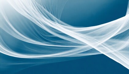 abstract soft waiving lines smoke background in white and blue colour - obrazy, fototapety, plakaty