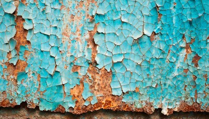 texture of old rusty shabby background with scratches with the remnants of blue paint - obrazy, fototapety, plakaty