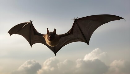 A Bat With Its Wings Spread Wide Soaring Through Upscaled 4 - obrazy, fototapety, plakaty