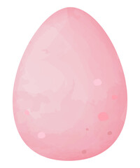 An egg for the Easter holiday painted with pink watercolors, imitation of a realistic one. Vector illustration.