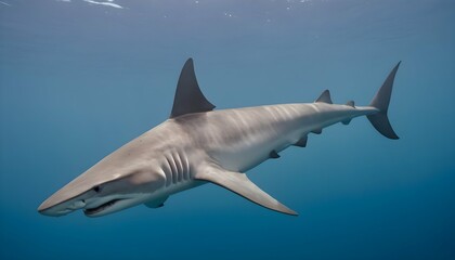 A Hammerhead Shark With Its Distinctive Dorsal Fin Upscaled 5