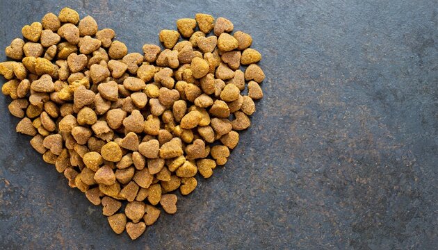 the heart is made of dry cat food love to the animals care
