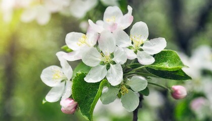 beautiful spring natural background with apple tree flowers close up