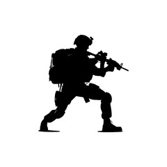 Silhouette of a soldier. vector illustration of a special ops.