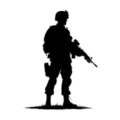 Silhouette of a soldier. vector illustration of a special ops.