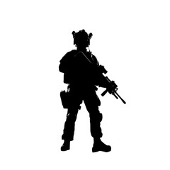 Silhouette of a soldier. vector illustration of a special ops.