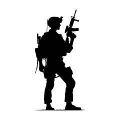 Silhouette of a soldier. vector illustration of a special ops.