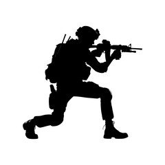 Silhouette of a soldier. vector illustration of a special ops.