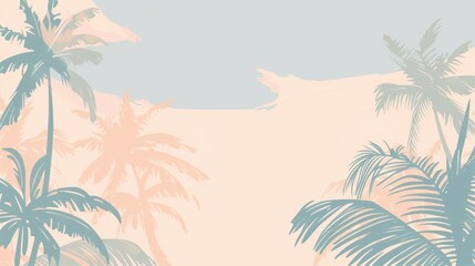 Fototapeta na wymiar Tropical Palm Trees with vintage retro tones. Beach Vibe background