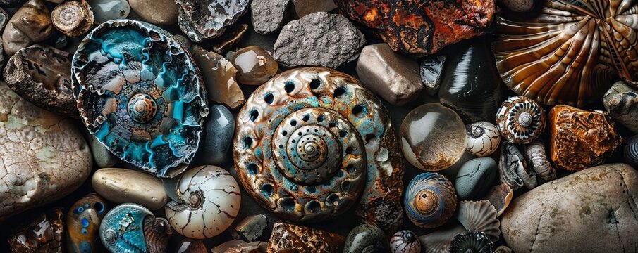 fossils shells background.