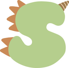 Simple Dino Alphabet Letter S