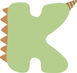 Simple Dino Alphabet Letter K