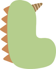 Simple Dino Alphabet Letter L