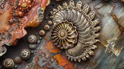 fossils shells background.