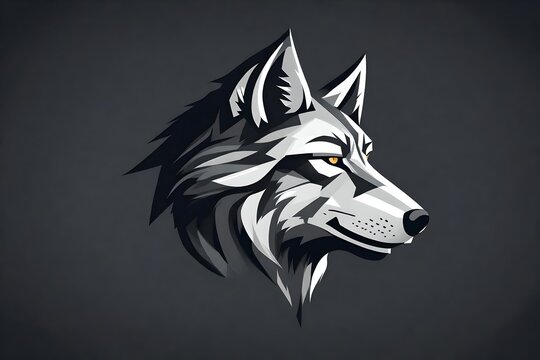 A minimalist portrayal of a powerful wolf in a vector logo, embodying the essence of strength and free spirit, impeccably captured by the lens of an HD camera..