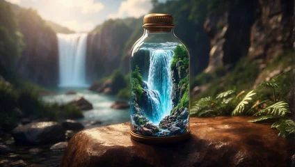 Foto op Plexiglas water fall in a bottle nice look for wallpapers © Ghulam