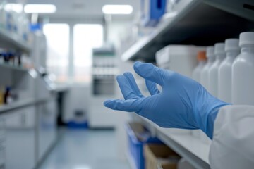 Latex gloves in a laboratory setting
