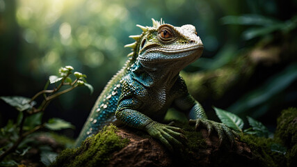 Tranquil Guardian: The Majestic Green Iguana in its Natural Habitat