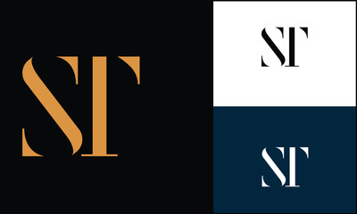 ST, TS, S, T, Abstract letters Logo monogram