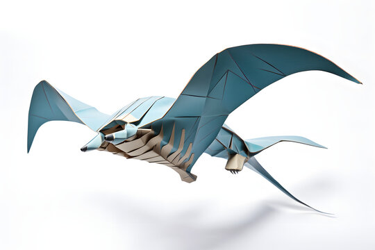 Paperstyle origami manta ray, manta ray underwater animal, manta ray