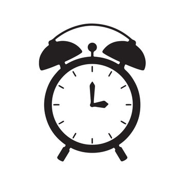Clock silhouette. clock vector illustration. clock icon in trendy flat style isolated on white background.