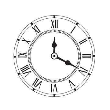 Clock silhouette. clock vector illustration. clock icon in trendy flat style isolated on white background.