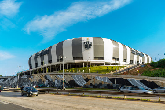 The arena belongs to Clube Atl&eacute;tico Mineiro. Arena MRV, football stadium, located in Belo Horizonte.