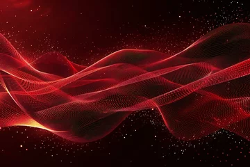 Rolgordijnen Abstract red wave on dark background © Lucid