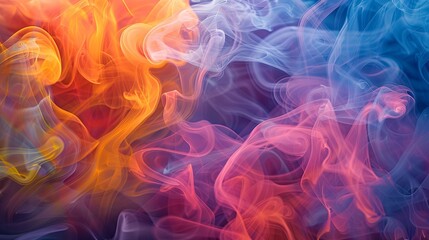 Fototapeta premium Whispers in the Mist: Ethereal Smoke and Fluid Color Fusion