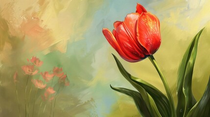 Obraz premium Tulip flowers painted in watercolor