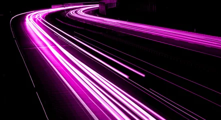 Cercles muraux Autoroute dans la nuit violet car lights at night. long exposure