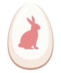 Easter egg with rabbit and hare inside. Flat style. Vector illustration.