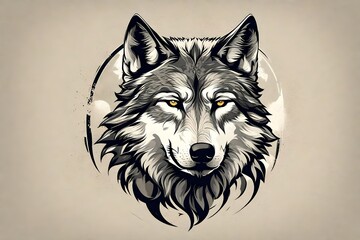 A finely crafted vector image of a wolf in a simplistic logo, exuding power and a sense of untamed freedom, as if captured by a high-definition camera lens..