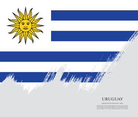 Obraz premium Flag of Uruguay vector illustration