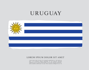 Fototapeta premium Flag of Uruguay vector illustration