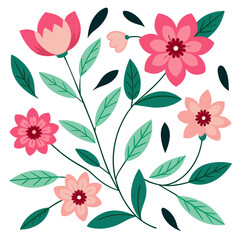 Abstract Flower Pattern Vector Illustration