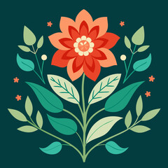 Abstract Flower Pattern Vector Illustration