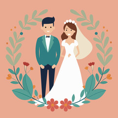 Wedding Card Invitation Elements Vector Illustration