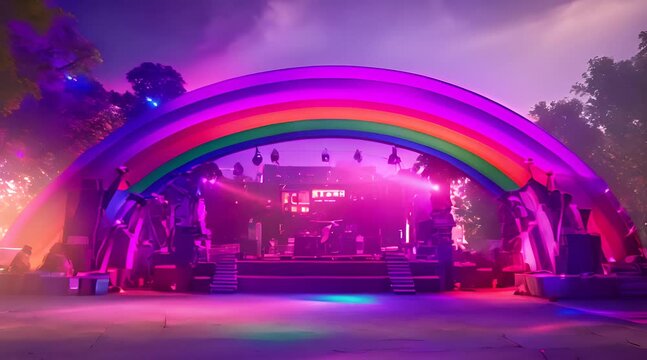 rainbow over the concert